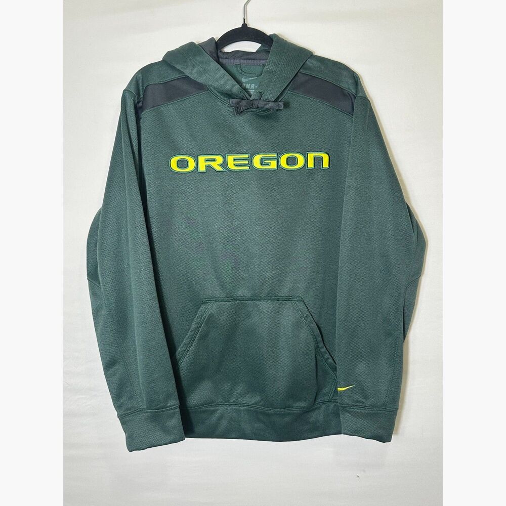 Nike Therma Fit Men's Oregon Ducks Green Pullover Hoodie Size L Athletic
